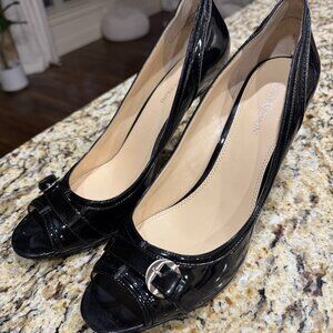 Enzo Angiolini Black Patton Leather Heel - Size 12